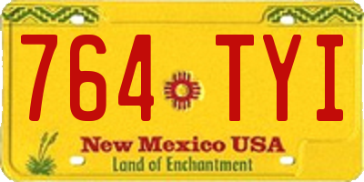 NM license plate 764TYI