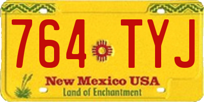NM license plate 764TYJ
