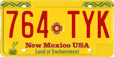 NM license plate 764TYK