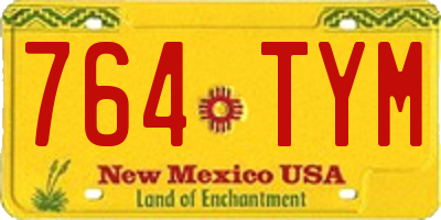 NM license plate 764TYM