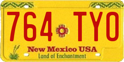 NM license plate 764TYO
