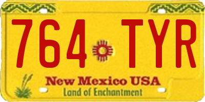 NM license plate 764TYR