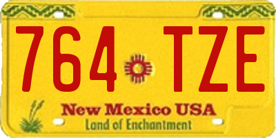 NM license plate 764TZE