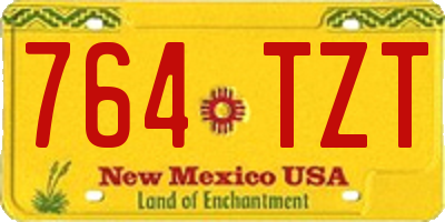 NM license plate 764TZT