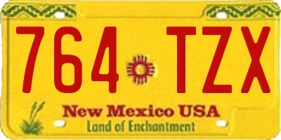 NM license plate 764TZX