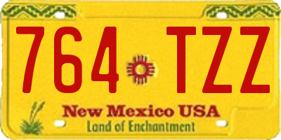 NM license plate 764TZZ