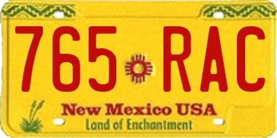 NM license plate 765RAC