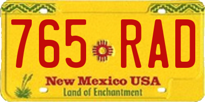 NM license plate 765RAD