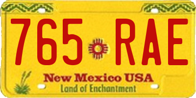 NM license plate 765RAE