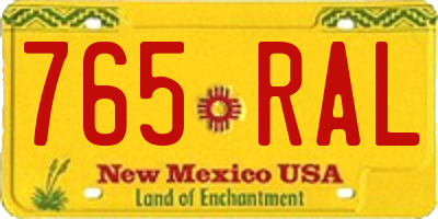 NM license plate 765RAL