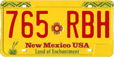NM license plate 765RBH