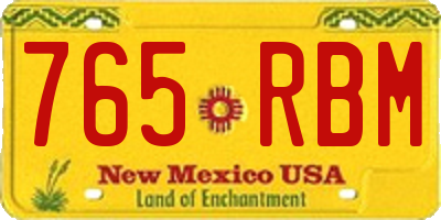 NM license plate 765RBM