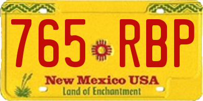 NM license plate 765RBP