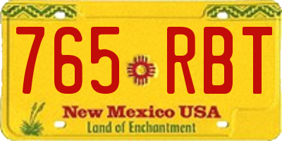 NM license plate 765RBT