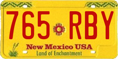 NM license plate 765RBY