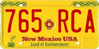 NM license plate 765RCA