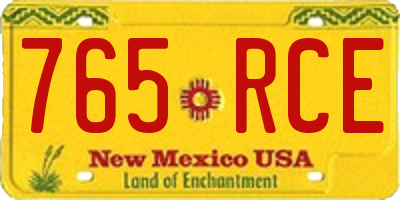 NM license plate 765RCE