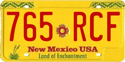 NM license plate 765RCF
