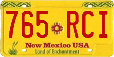 NM license plate 765RCI
