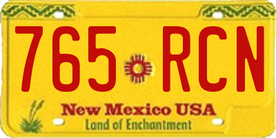 NM license plate 765RCN