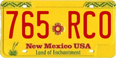 NM license plate 765RCO