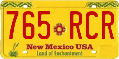 NM license plate 765RCR