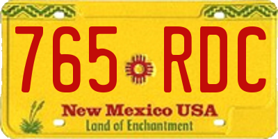 NM license plate 765RDC