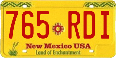 NM license plate 765RDI