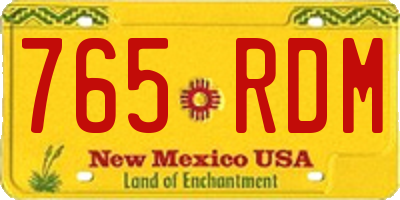 NM license plate 765RDM