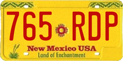 NM license plate 765RDP