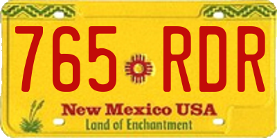 NM license plate 765RDR