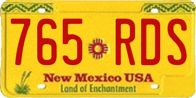 NM license plate 765RDS