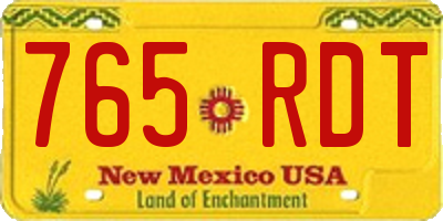 NM license plate 765RDT