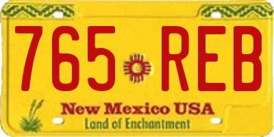 NM license plate 765REB