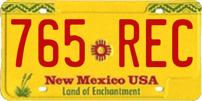 NM license plate 765REC