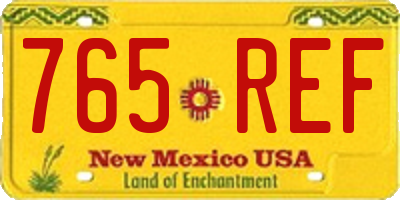 NM license plate 765REF
