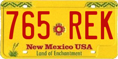 NM license plate 765REK