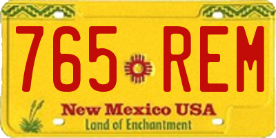 NM license plate 765REM