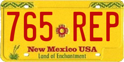 NM license plate 765REP