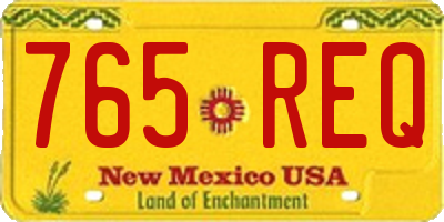 NM license plate 765REQ