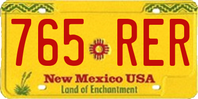NM license plate 765RER