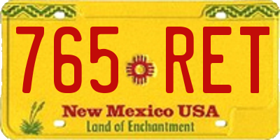 NM license plate 765RET