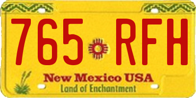 NM license plate 765RFH