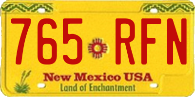 NM license plate 765RFN
