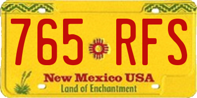 NM license plate 765RFS