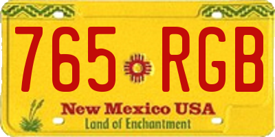 NM license plate 765RGB