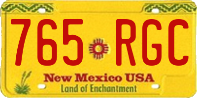 NM license plate 765RGC