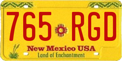 NM license plate 765RGD