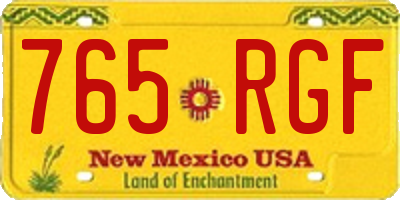 NM license plate 765RGF