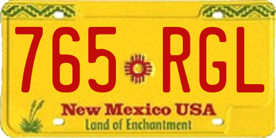 NM license plate 765RGL